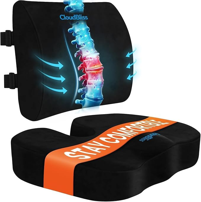 CloudBliss Seat Cushion,Office Chair Cushion,Car Seat Cushions,Lumbar Support Pillow for Office C... | Amazon (US)