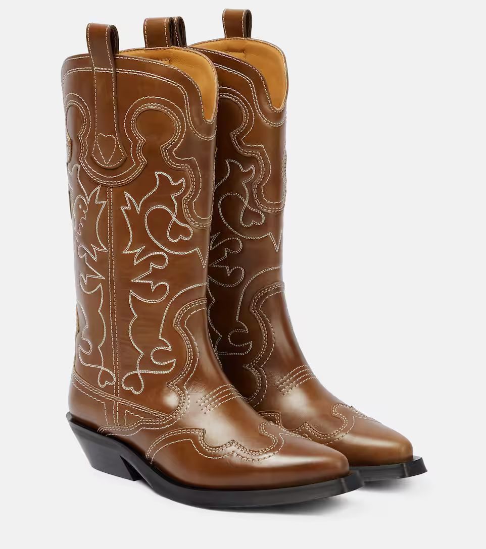 Embroidered leather cowboy boots | Mytheresa (US/CA)