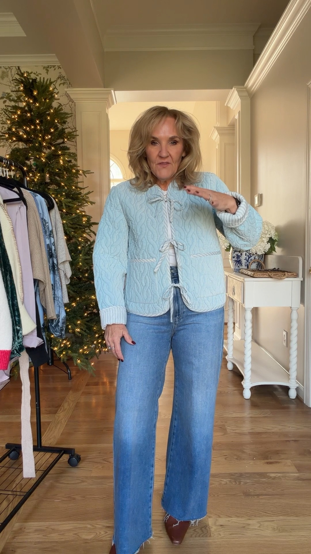 30% off code sitewide only a few exclusions @anthropologie code NANETTE30
So many great new arrivals to where all through the holiday season and beyond
Premium denim is included in the sale. I’m wearing a size 29 in the Paige denim and a 30 petite in the mother denim.
Size medium or eight in all.
The ski sweater is one size I would say it fits small through large
Tap on the black sweater link for the burgandy sweater  


#LTKOver40 #LTKSaleAlert #LTKCyberWeek