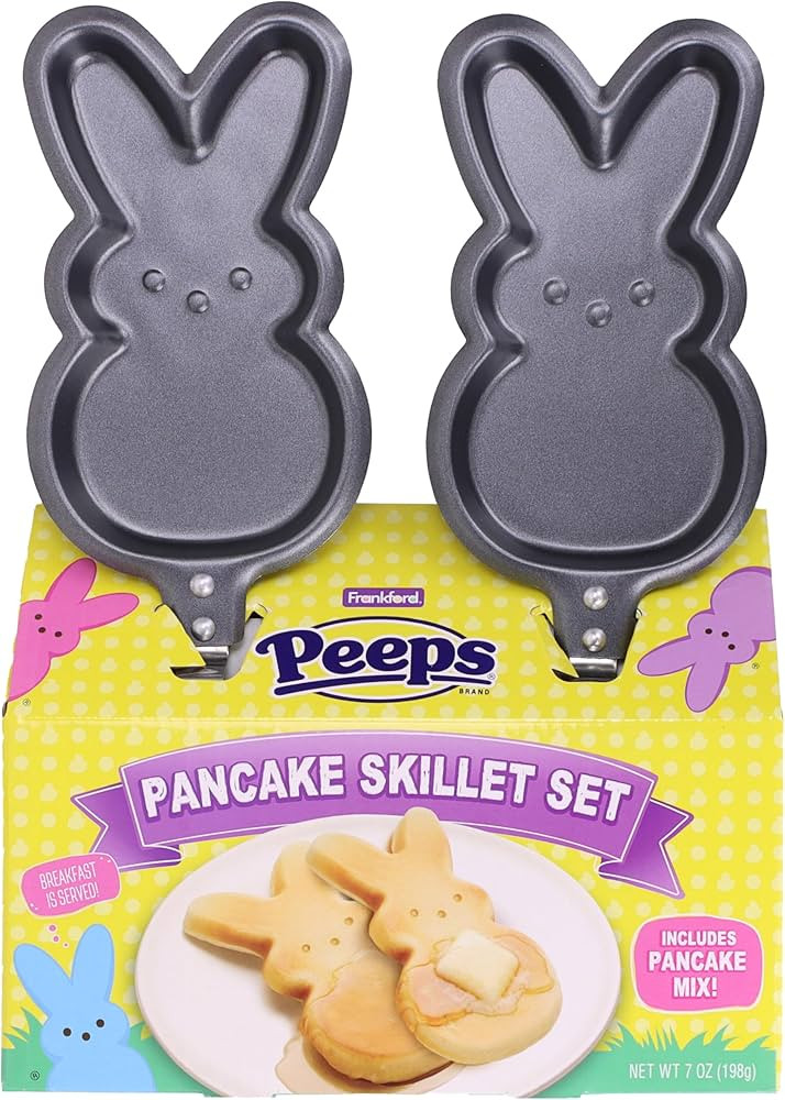 Frankford PEEPS Bunny Shaped Skillet 2 Pack with Pancake Mix Gift Set | Amazon (US)