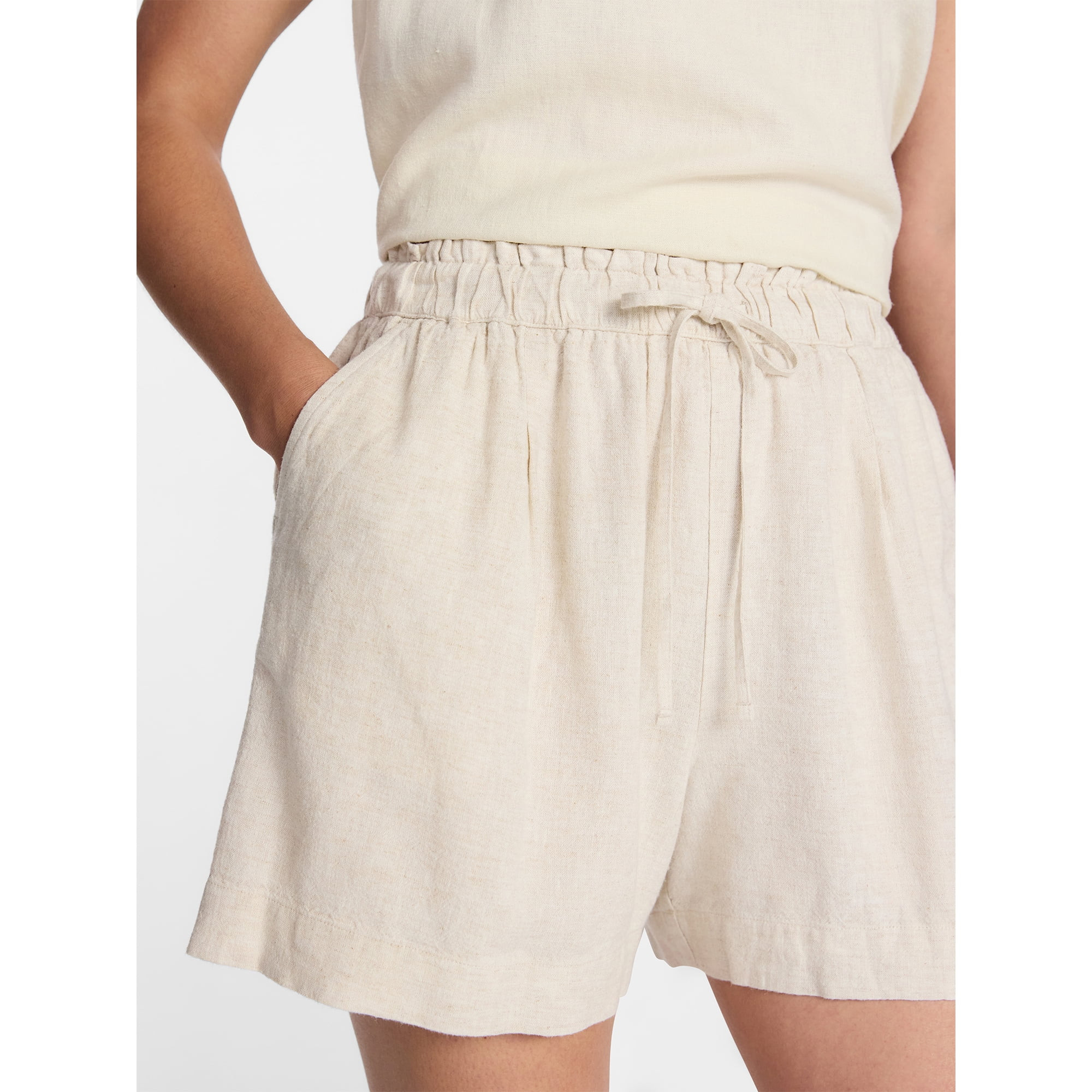 Time and Tru Women's Linen Blend Shorts, Sizes XS-XXXL | Walmart (US)