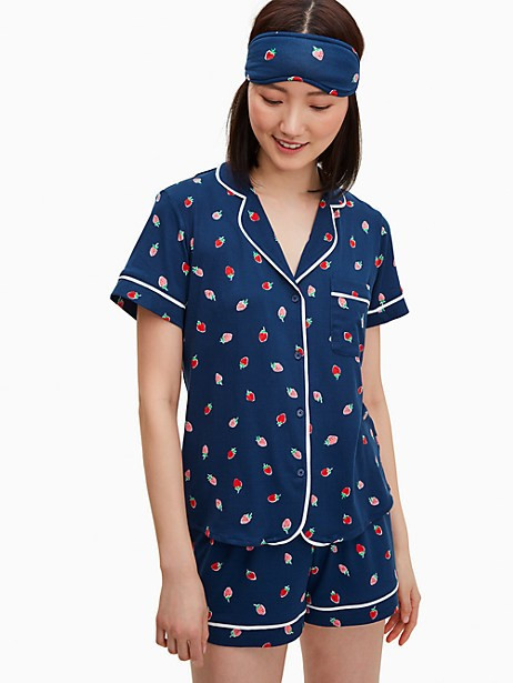 short sleeve pj set and mask | Kate Spade Outlet