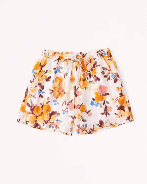 Linen-Blend Pull-On Short | Abercrombie & Fitch (US)