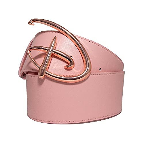 Buckle-Down Men's Logo Rose Gold Cast Pink, Vegan Leather Belt, Disney Signature D, 2.75" Wide-Fits-39-48 Inches | Amazon (US)