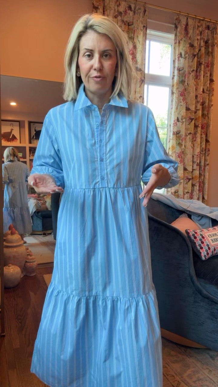 Let’s talk about a dress that looks so designer and checks all the boxes! 
Dress - xs
Sandals- 38.5 (I size up 1/2)￼

#LTKOver40 #LTKdayinmylife #LTKstorytime