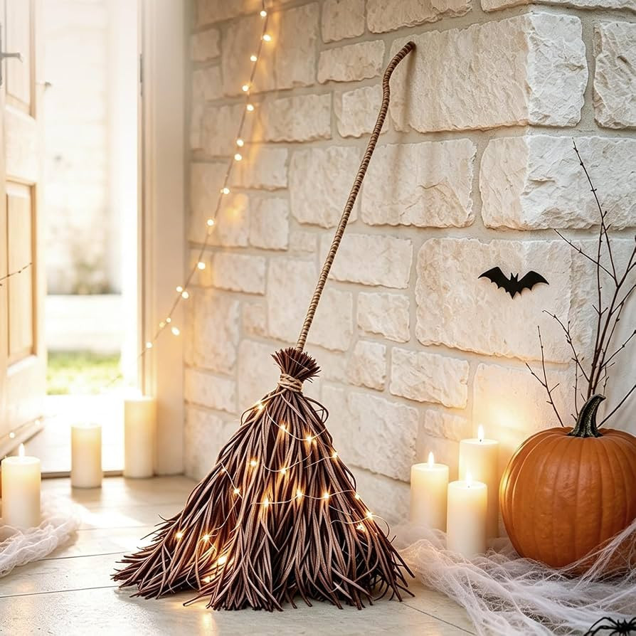Halloween Vintage Decorations \u2013 5.5FT Light Up Witch Broom | Amazon (US)