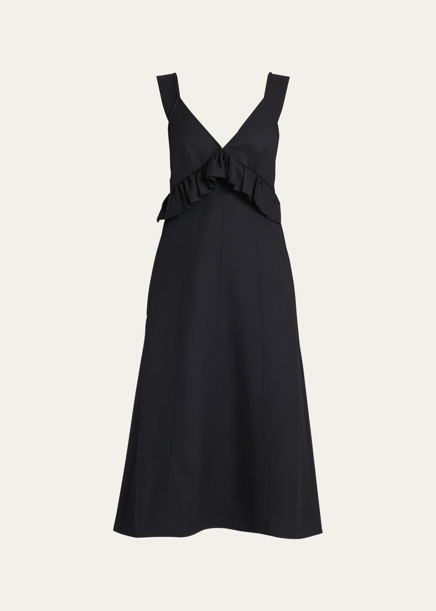 Plan C Ruffle-Trim Midi Wool Dress | Bergdorf Goodman