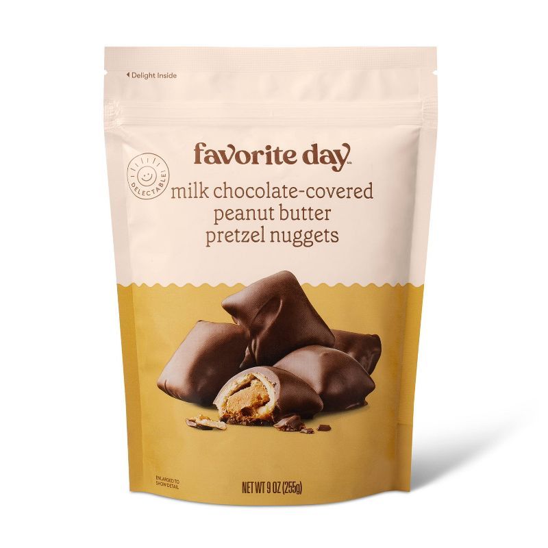 Milk Chocolate-Covered Peanut Butter Pretzel Nuggets - 9oz - Favorite Day™ | Target