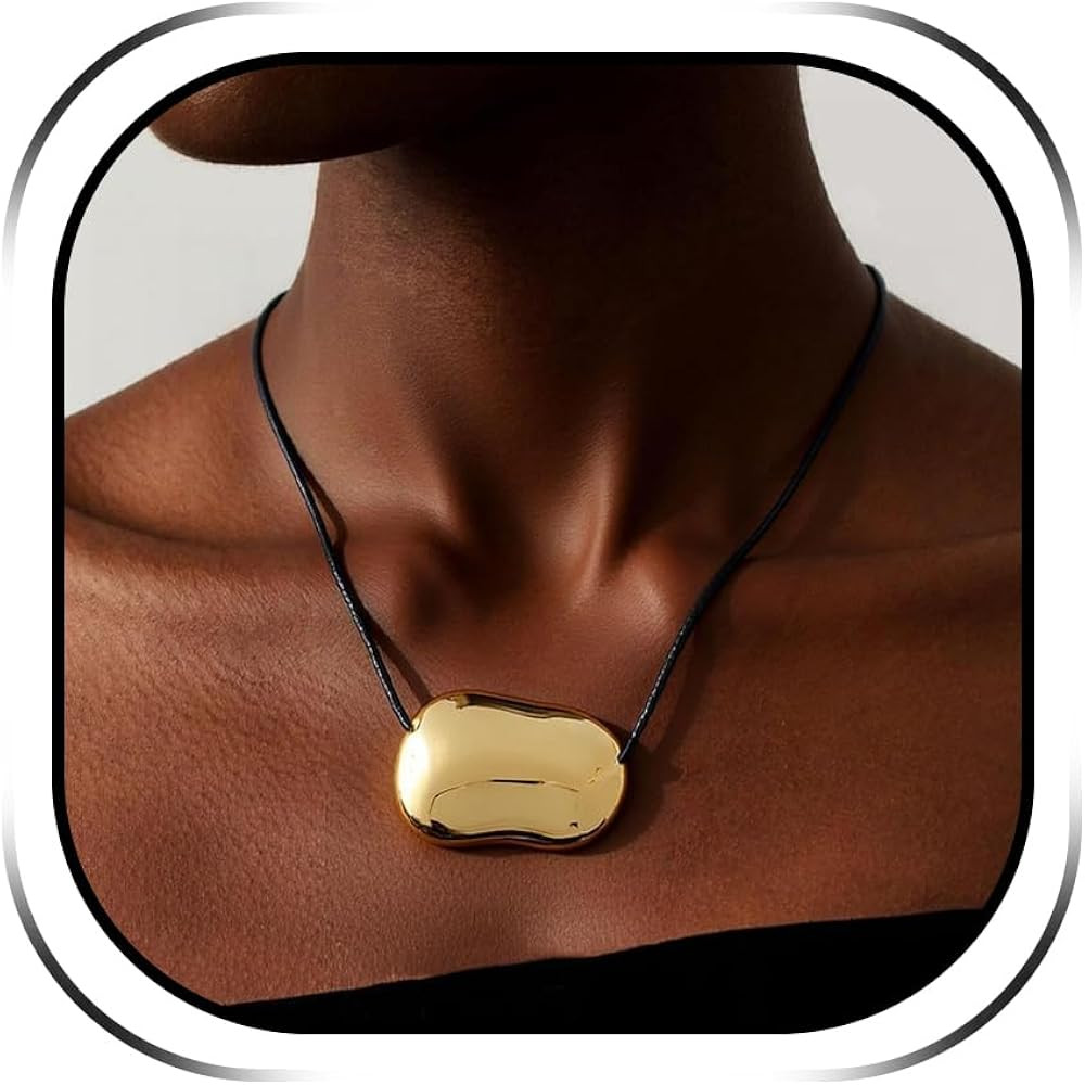 Zurlcdye Vintage Necklace Thick Gold Pebble Necklaces for Women Elegant Jewelry Stylish Gift for ... | Amazon (CA)