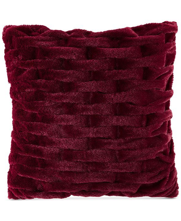 Ruched 20" Square Faux-Fur Decorative Pillow | Macys (US)