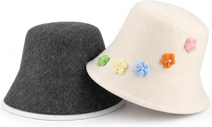 2 Pcs Wool Sauna Hat for Women Men Ukrainian Russian Banya Cap | Amazon (US)