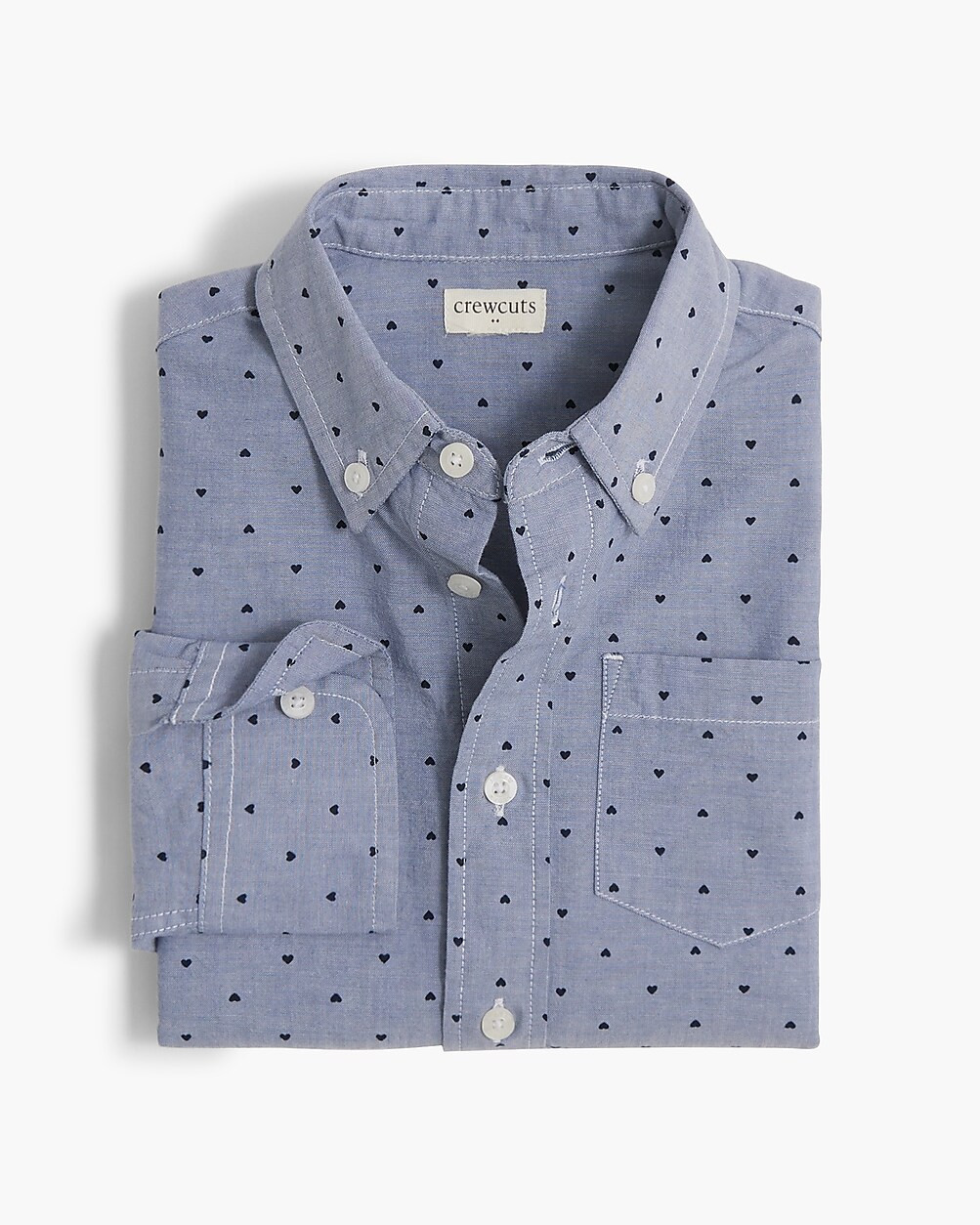 Boys' long-sleeve heart-print washed shirt | J.Crew Factory