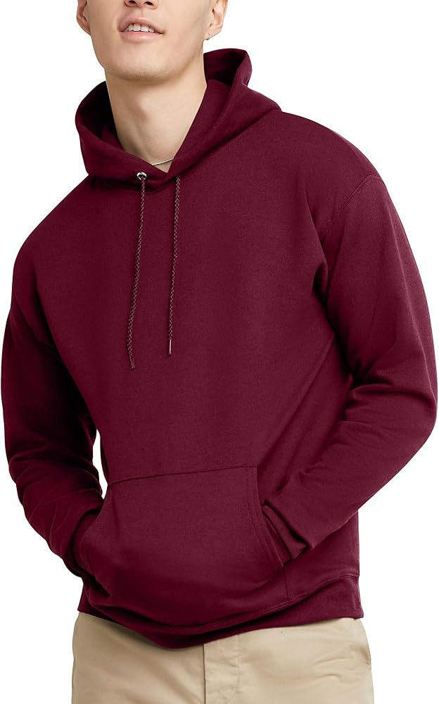 Hanes mens Ecosmart Hoodie, Midweight Fleece Sweatshirt, Pullover Hooded Sweatshirt for Men | Amazon (US)