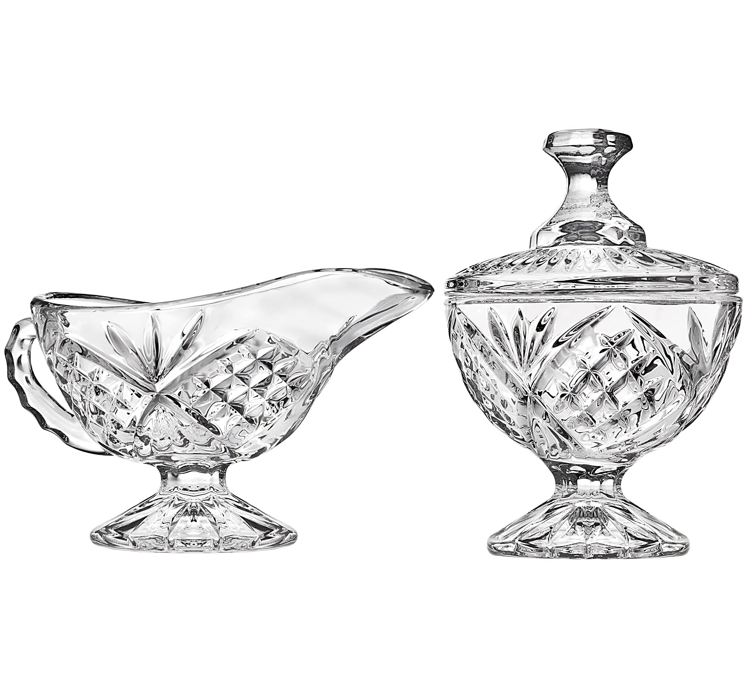 Godinger Serving Hostess Set - Butter Dish, Sugar and Creamer, Packet Holder, Cracker Tray - 5 Piece Set, Dublin Collection | Amazon (US)