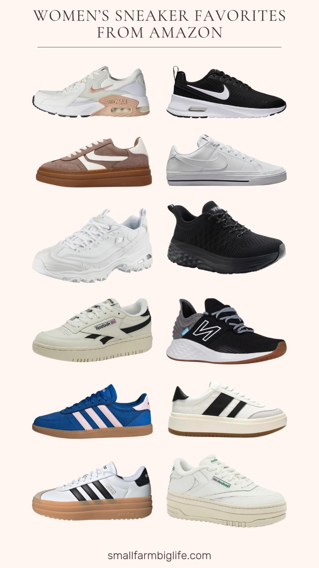 Fresh kicks for every day 👟✨ Rounding up my favorite Amazon sneakers. From white essentials, cushioned runners, slip-ons, classic black pairs, plus fun blue + brown styles. Comfort, support, and style for walking, workouts, and all day wear. 

 #LTKfitnessgoals #LTKOver40 #LTKSaleAlert