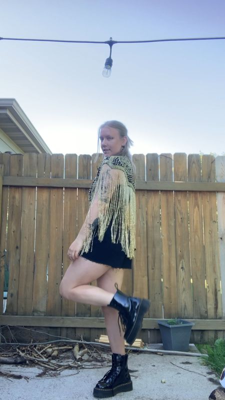 Beaded fringe cape for Greta Van Fleet Concert Starcatcher Tour #gvf #fringeoutfit

#LTKshoecrush #LTKFind #LTKstyletip