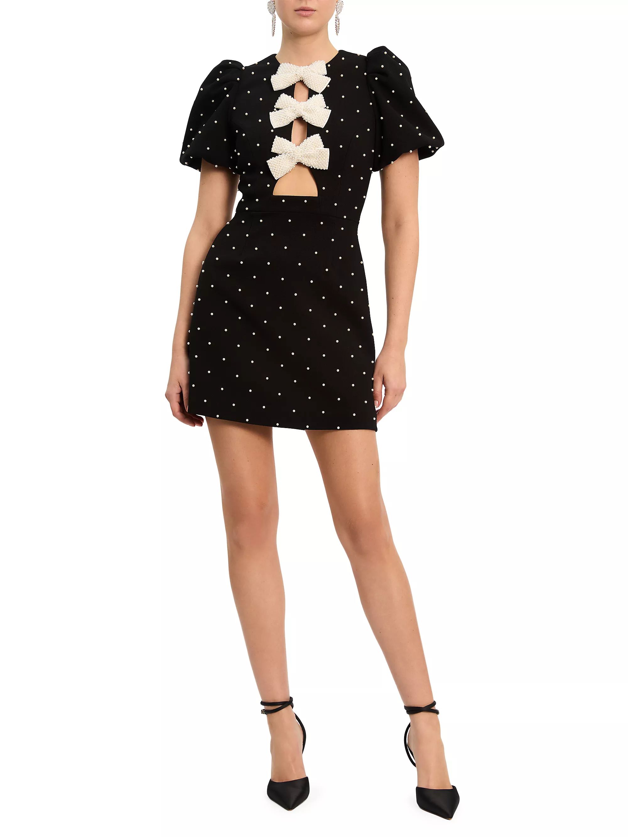 Shop Rebecca Vallance Veronica Bows & Rhinestones Dress | Saks Fifth Avenue | Saks Fifth Avenue