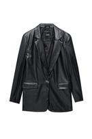 Faux leather blazer with a pocket | PULL and BEAR UK
