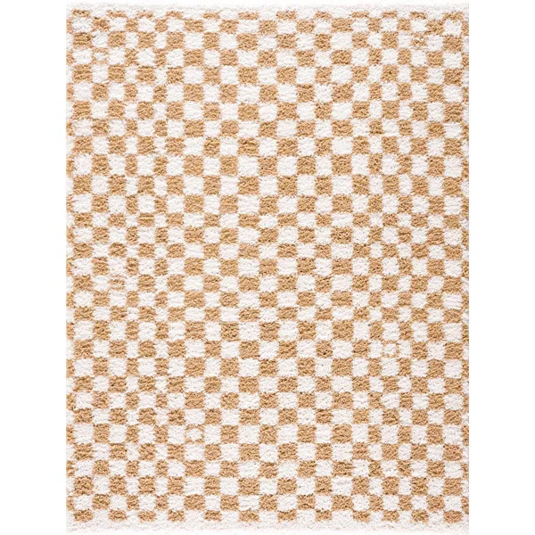 Viesville Checkered Yellow Area Rug | Wayfair North America