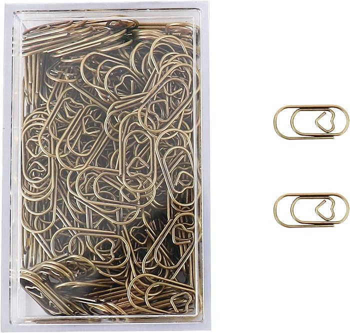 200 Pcs Small Paper Clips Love Heart Shaped Paperclips Stainless Steel in Tinplate Paper Clips Ho... | Amazon (US)