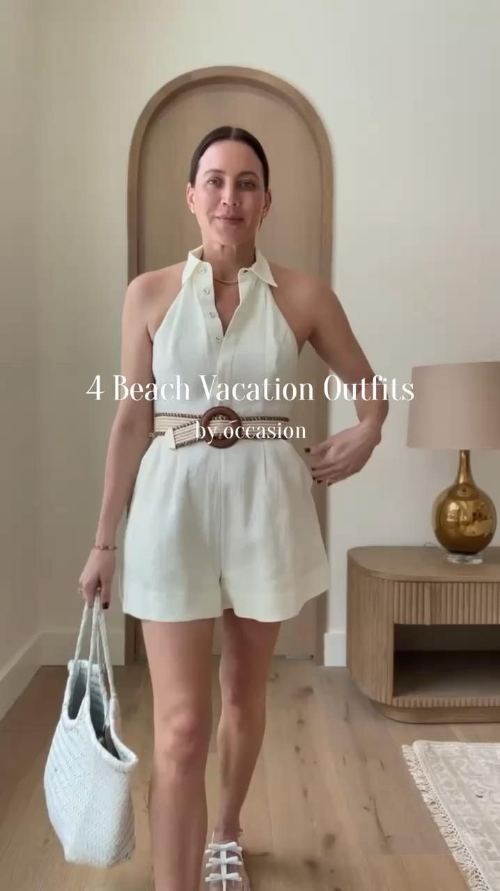 4 resort wear  looks to style for your besch vacation or spring break

White romper
Beach tote
Sandals
Matching set
Blue outfit
Dress
Family pictures
Beach dinner
Pool day outfit  

#saks #sakspartner

#LTKShoeCrush #LTKTravel #LTKSwim