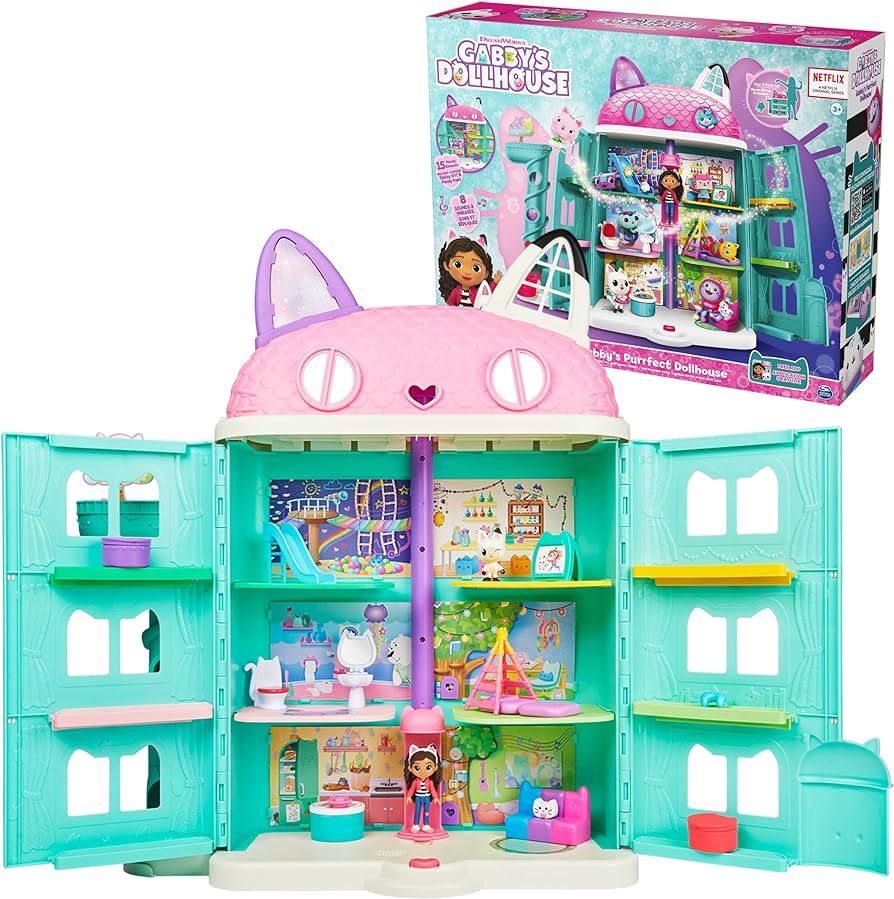 Gabby’s Dollhouse, Purrfect Dollhouse with 15 Pieces including Toy Figures, Furniture, Accessor... | Amazon (US)