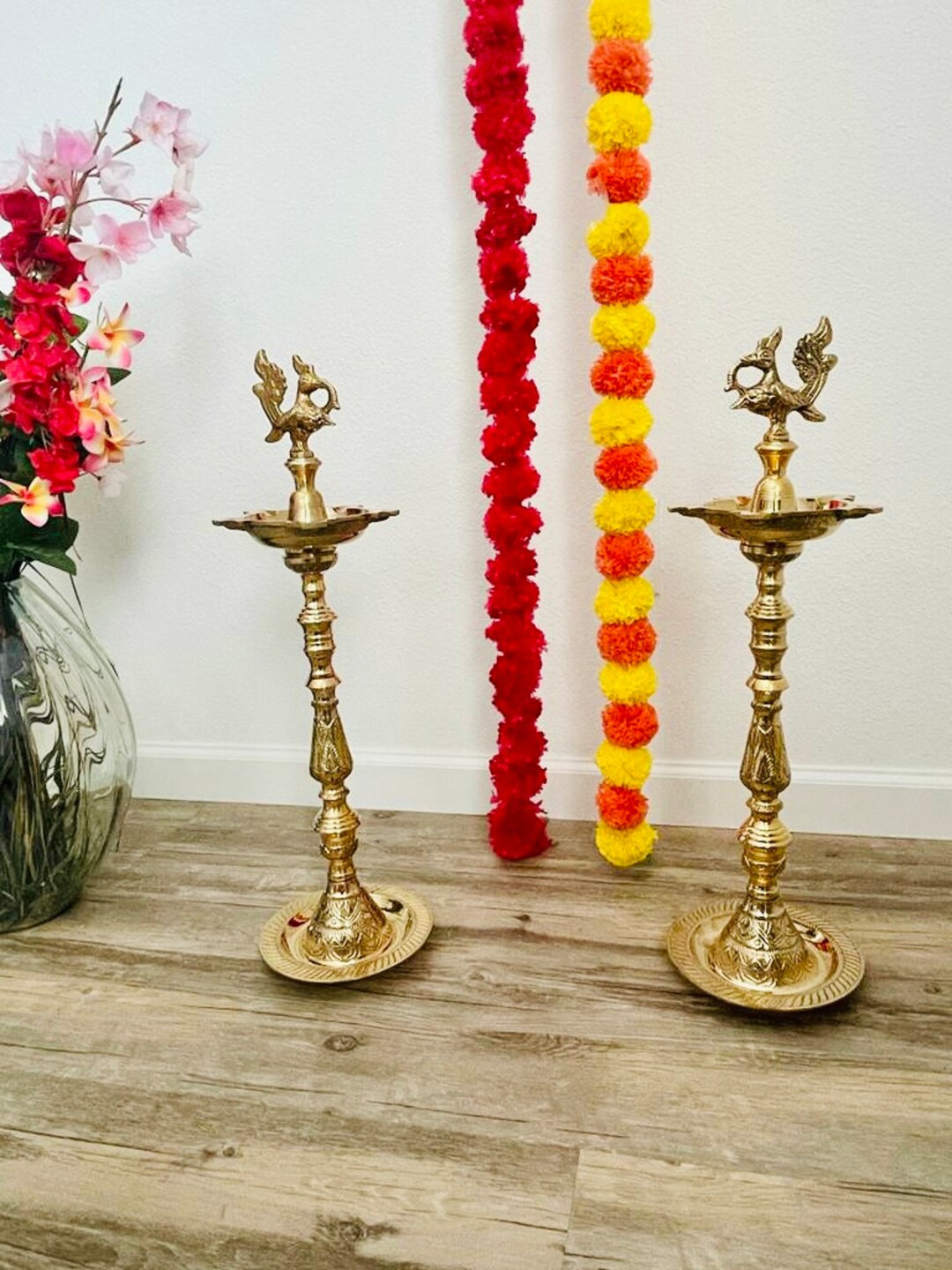 Kuthu Vilakku, Annapakshi, Brass Diya Stand, Brass Oil Lamp , Long Brass Diya Stand, Traditional ... | Etsy (US)