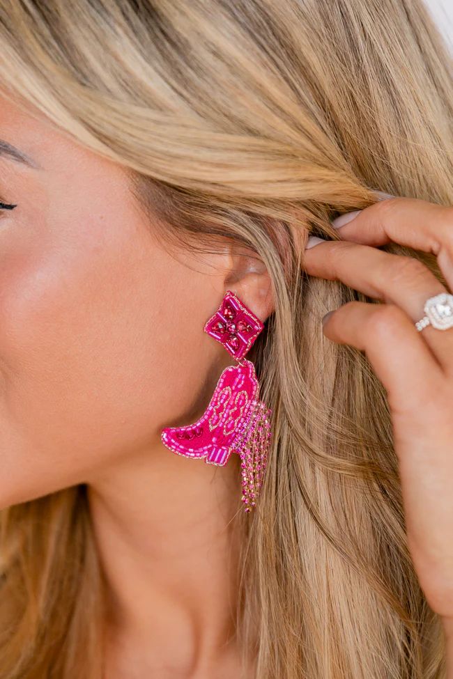 Pink Cowboy Boot Earrings SALE | Pink Lily