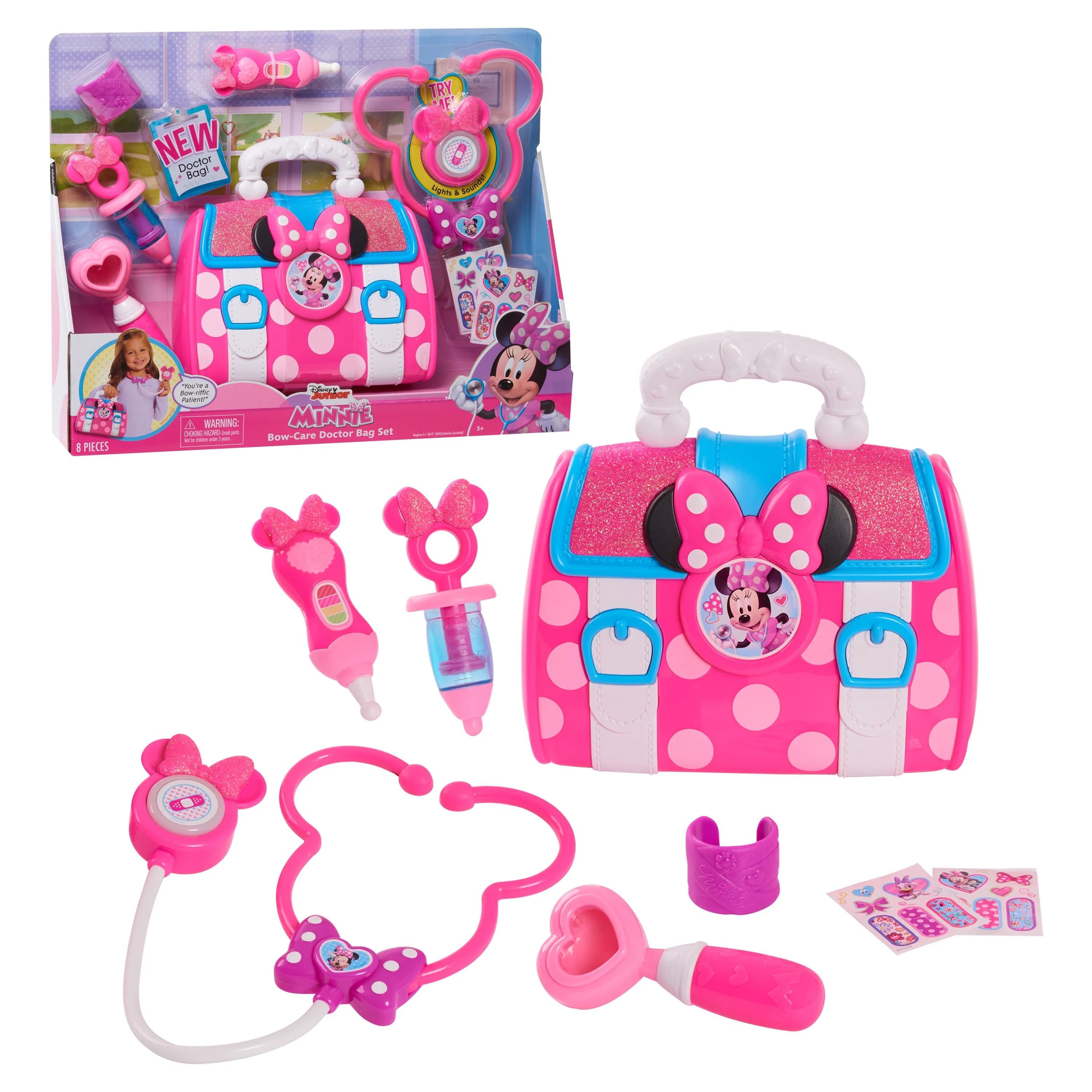 Disney Junior’s Minnie Mouse Bow-Care Doctor Bag Set, Dress Up and Pretend Play,  Kids Toys for... | Walmart (US)