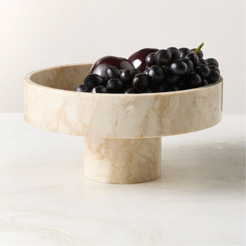 Orcino Ivory Marble Fruit Bowl + Reviews | CB2 | CB2