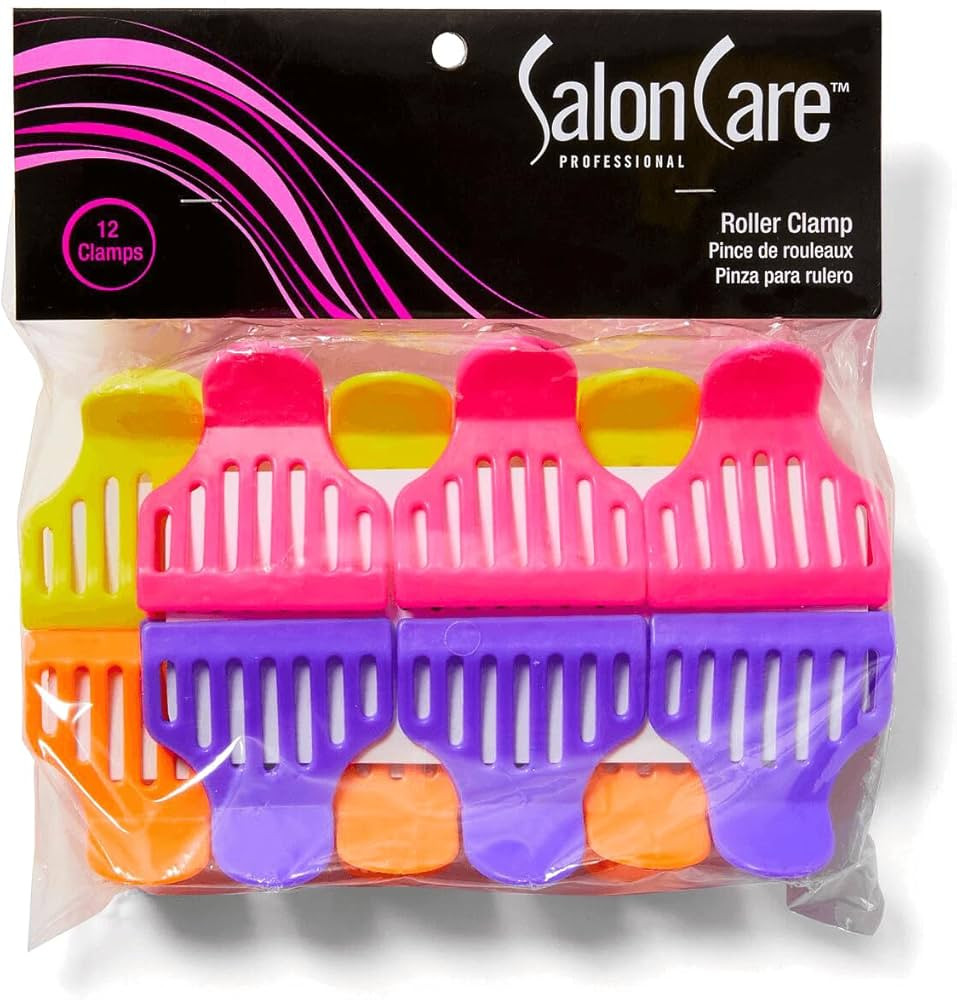 Salon Care Roller Clamps, Easy Open, Vented, Rounded Teeth, Thick Hair, Durable | Amazon (US)