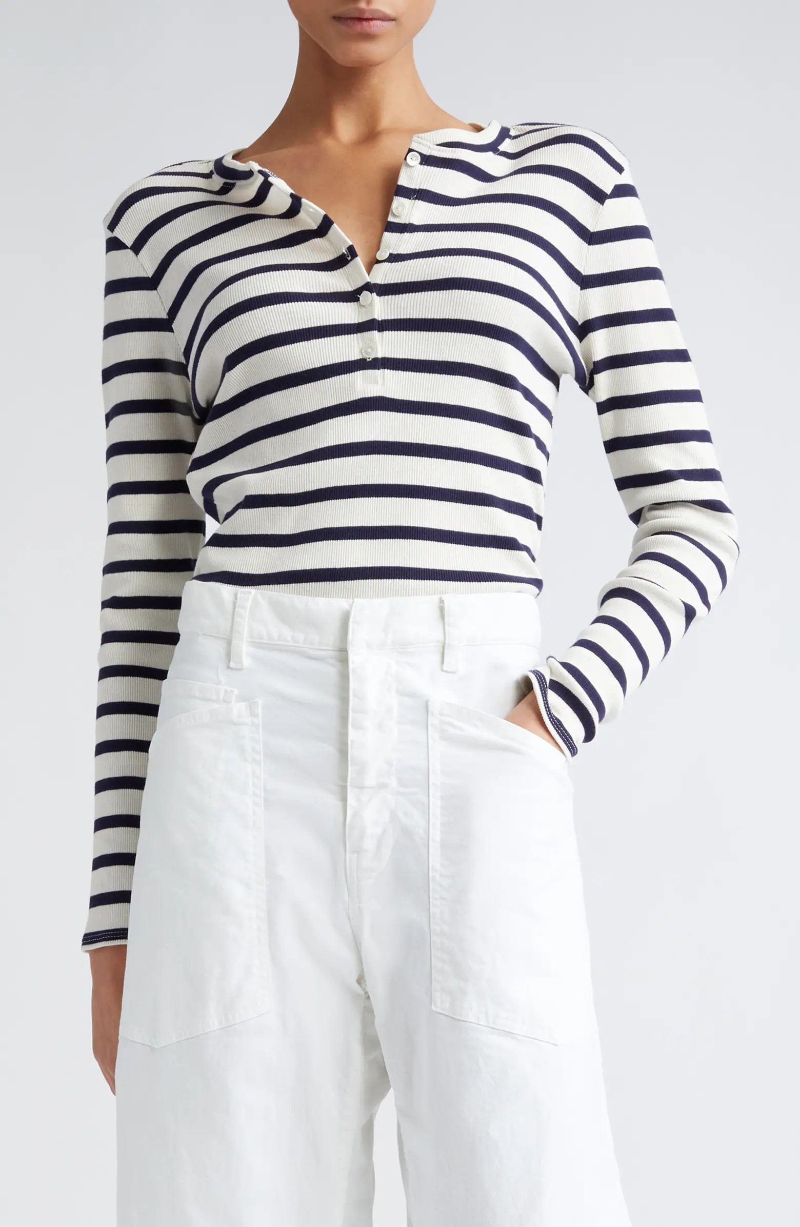 Jordan Stripe Long Sleeve Henley | Nordstrom