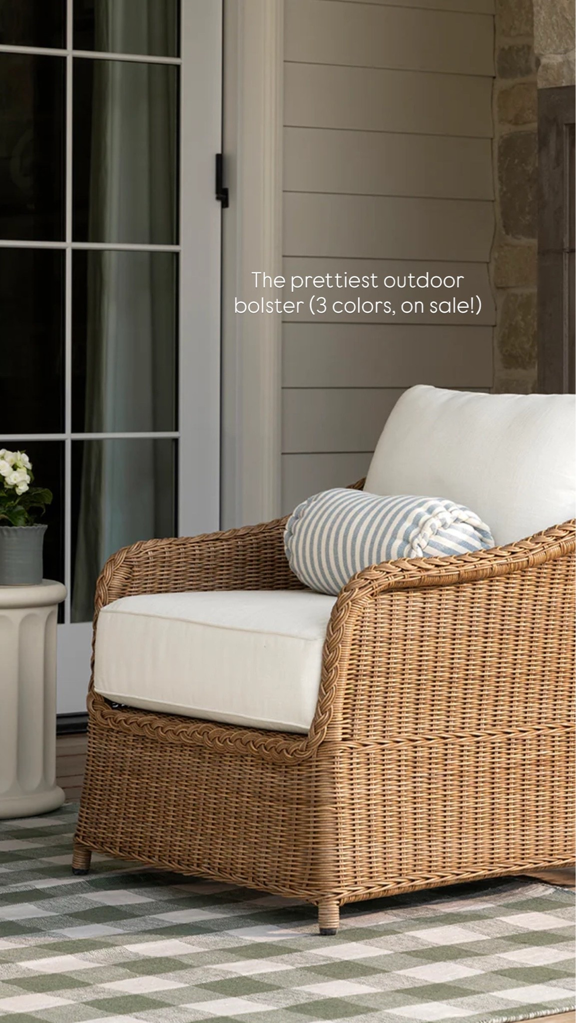 Obsessed with this McGee & Co outdoor bolster! I ordered a few in the light blue stripe for our outdoor chairs— sale ends tonight!!

#LTKSaleAlert #LTKHome #LTKSeasonal