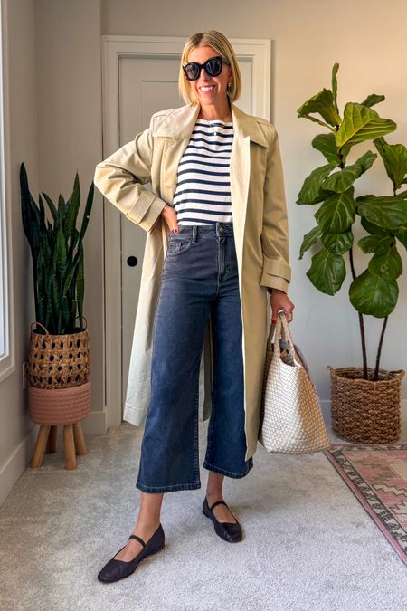 Spring outfit idea that’s elegant & elevated! 

wearing a small in the stripe tee, size 6 in the jeans + medium in the trench (I like to size up in my outerwear for layering) I’m 5’10” for height reference 

#LTKover40 #LTKstyletip #LTKfindsunder100