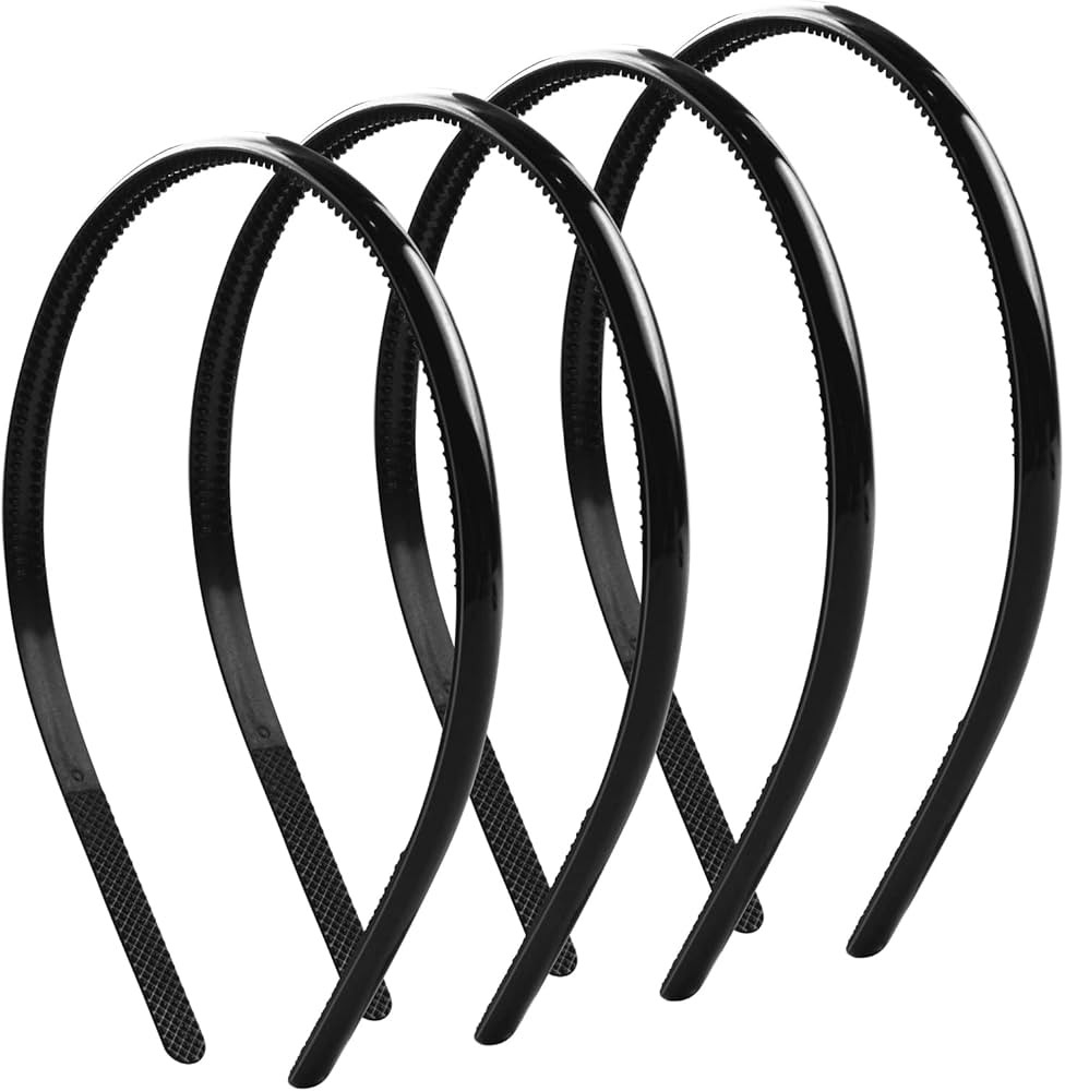 AMMON 4 PCS Plastic Headbands Thin Headband Skinny Headbands Hard Headbands Plain Headband for Wo... | Amazon (US)