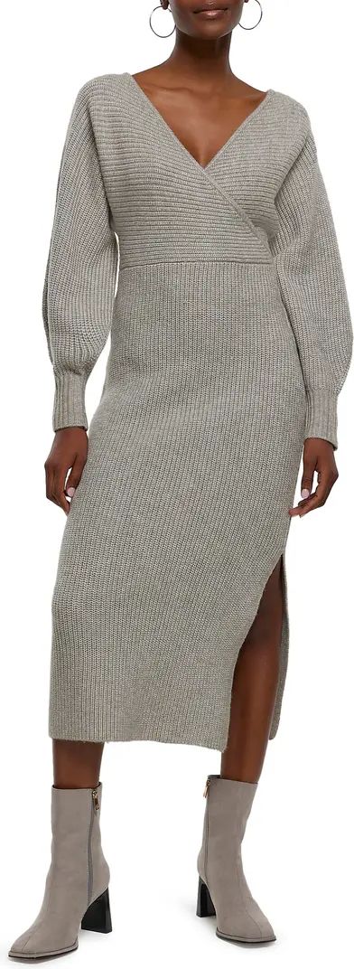 Daylight Long Sleeve Faux Wrap Sweater Dress | Nordstrom
