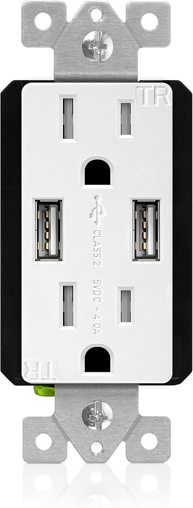 TOPGREENER High Speed USB Charger Outlet, USB Wall Charger, Electrical Outlet with USB, 15A TR Re... | Amazon (US)