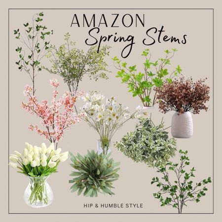 Beautiful spring stems from Amazon cherry blossoms, spring branches , faux greenery, faux tulips, decor accents, faux plants 

#LTKFind #LTKSeasonal #LTKhome