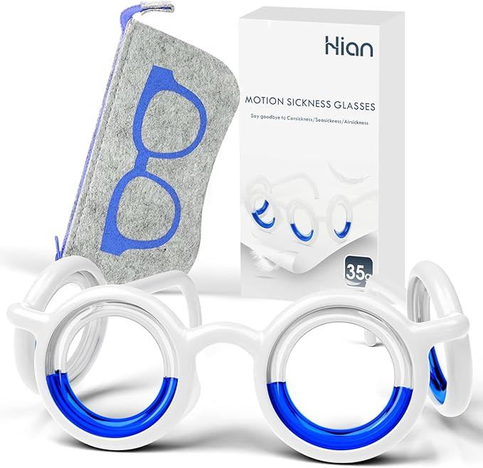 Hion Anti- Motion Sickness Smart Glasses, Ultra-Light Portable Nausea Relief Glasses, Raised Airs... | Amazon (US)
