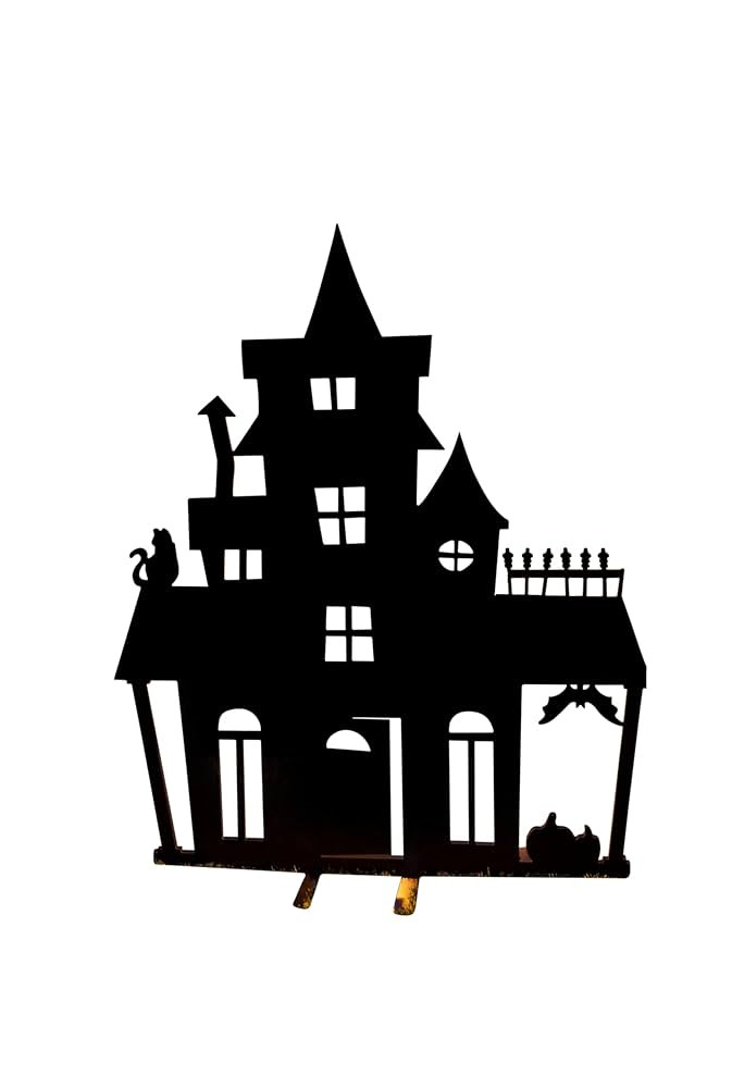 Balsam Hill Outdoor Illuminated Spooky Manor Silhouette | Amazon (US)