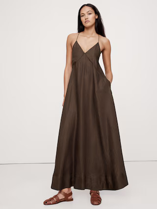 Viscose-Linen Maxi Dress | Banana Republic (US)