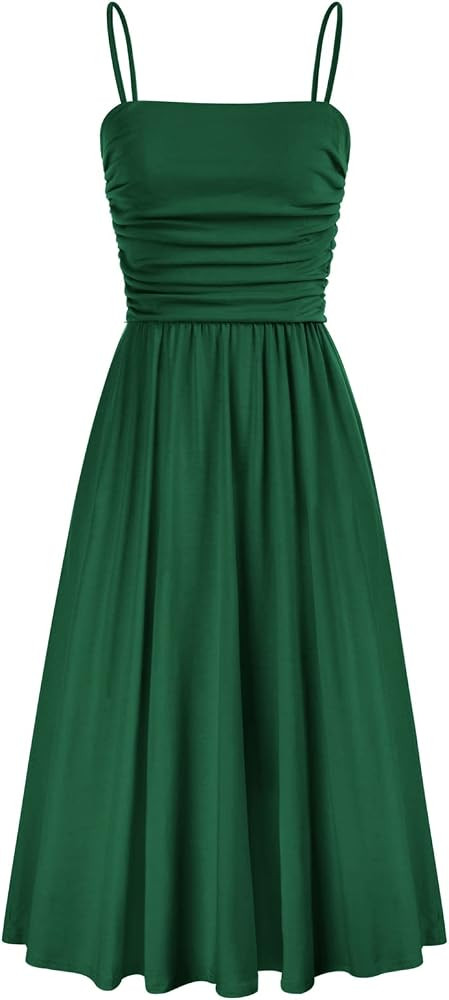 GRACE KARIN Summer Dresses for Women UK Elegant Sleeveless Straps A-Line Dress with Pockets Casua... | Amazon (UK)
