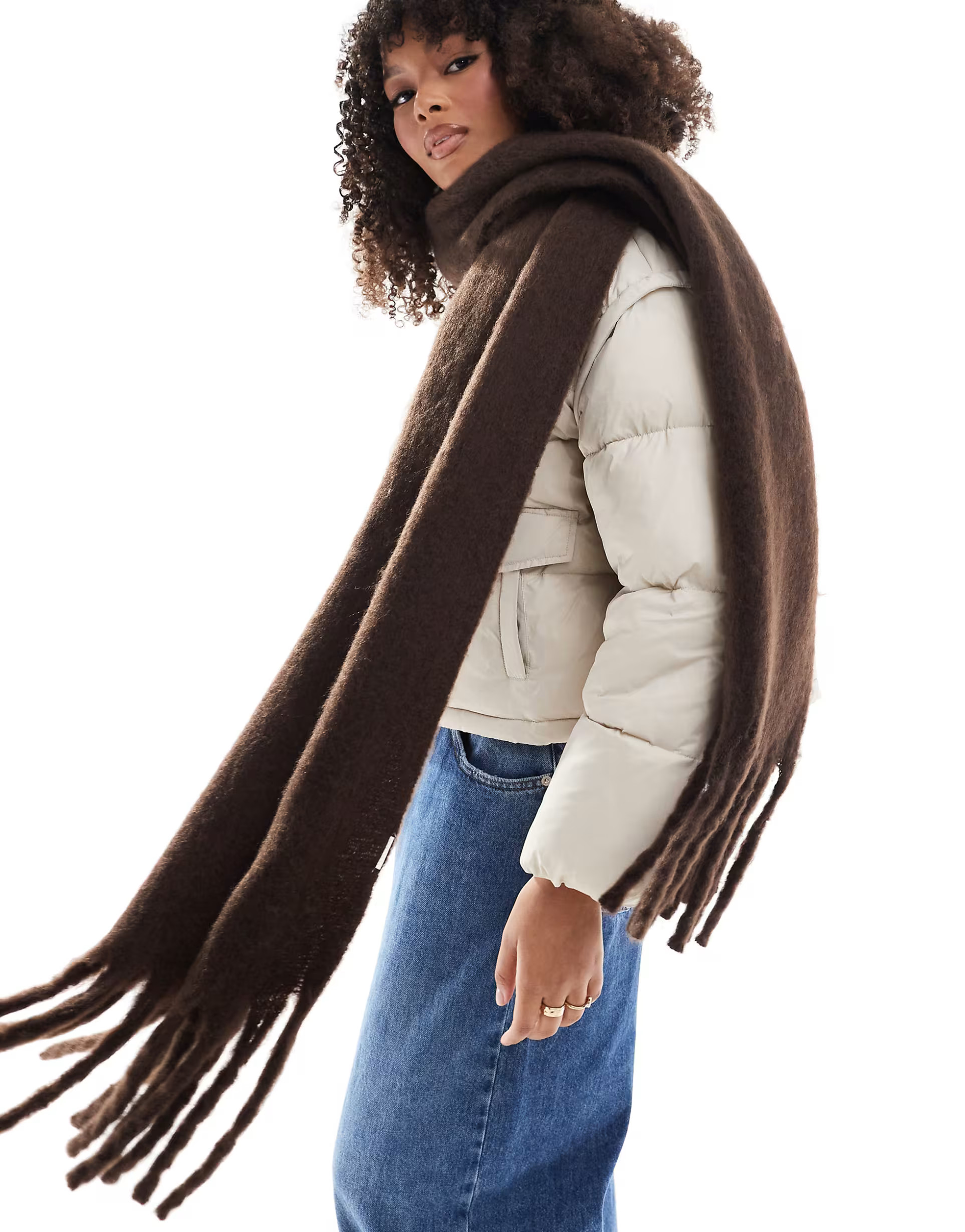 New Look basic scarf in brown | ASOS (Global)