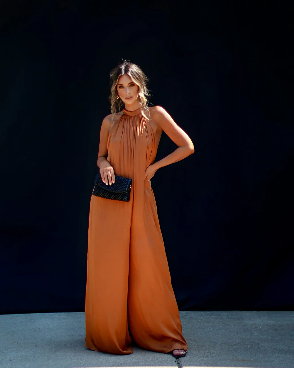 Adelaide Satin Halter Jumpsuit | VICI