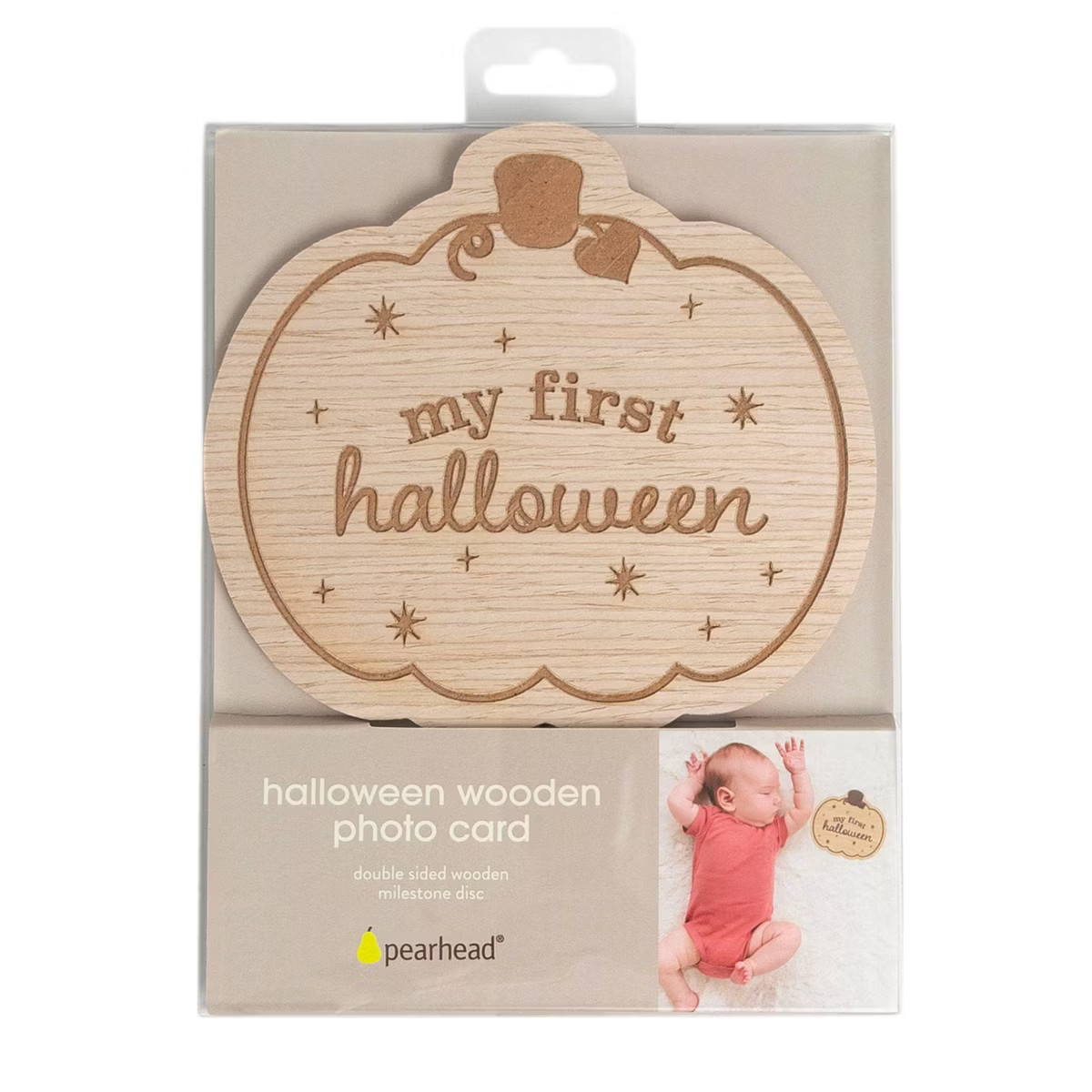 Pearhead My First Halloween Wooden Photo Card for Baby Milestone | Target