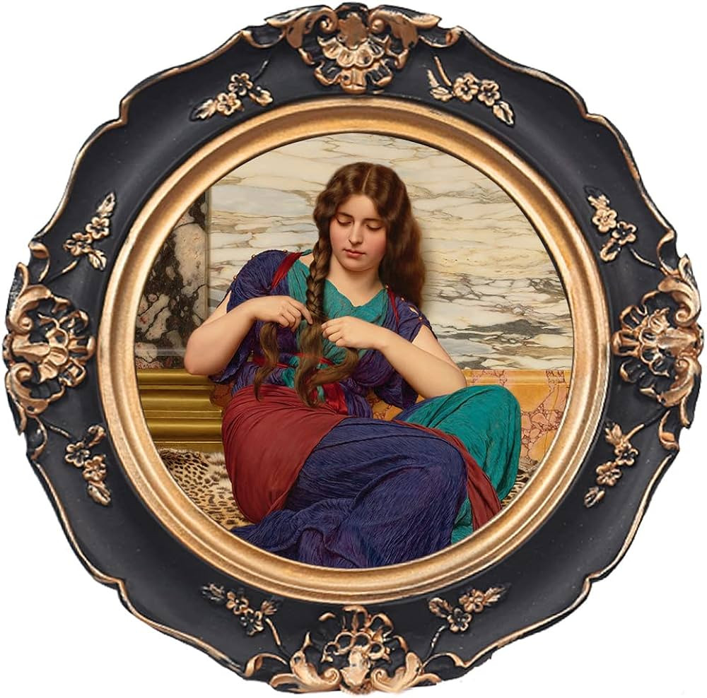 WINPLUS+ Vintage Picture Frame 4x4 Round,Luxury Antique Photo Frame With Golden Distressed Flower... | Amazon (US)