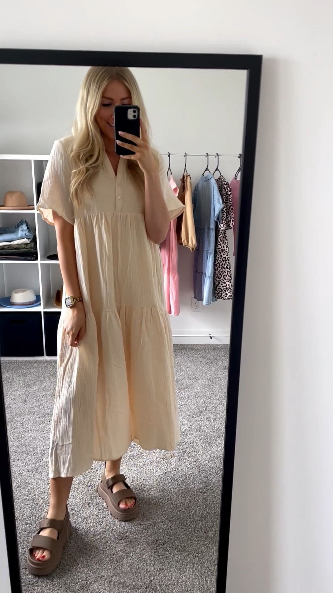 teacher outfit idea!
beige yellow linen dress: wearing usual M — this light color is a little sheer so I’d wear with a slip if teaching in it but I think the darker colors would be fine 
brown sandals ugg dupe: true to size 

| teacher outfit | teacher dress | amazon fashion | work outfit 

#LTKSeasonal #LTKFindsUnder100 #LTKWorkwear