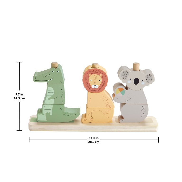 Fisher-Price Wooden Stack & Sort Animals Stacking Toy for Development Play, Baby & Toddler 1Y+, 1... | Walmart (US)