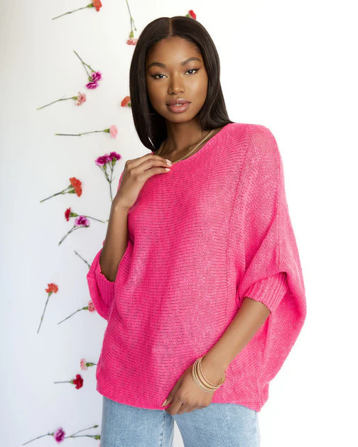 Unstoppable Me Dolman Knit Sweater - Hot Pink | VICI