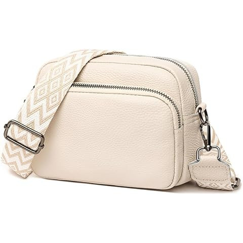 Small Crossbody Bag with Wide Guitar Strap Camera Purse Shoulder Handbag Satchel | Amazon (US)